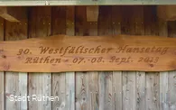 Holzinfotafel zum Westfälischen Hansetag 2013 in R
