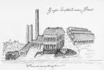 Federzeichnung der Schachtanlage Tiefbau von Hövel, Mendener Straße, um 1900 Stadtarchiv Iserlohn, KP-B 1-2 Graphische Sammlung