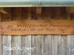 Holzinfotafel zum Westfälischen Hansetag 2013 in R