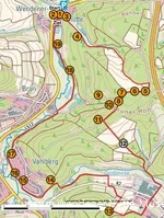 Karte Rundweg mit Informationsstationen